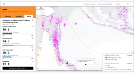A screenshot of the 30x30 Progress Tracker showing the new climate-resilient corals layer activated in a region off Australia. 