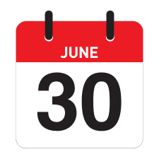 June 30 calendar icon